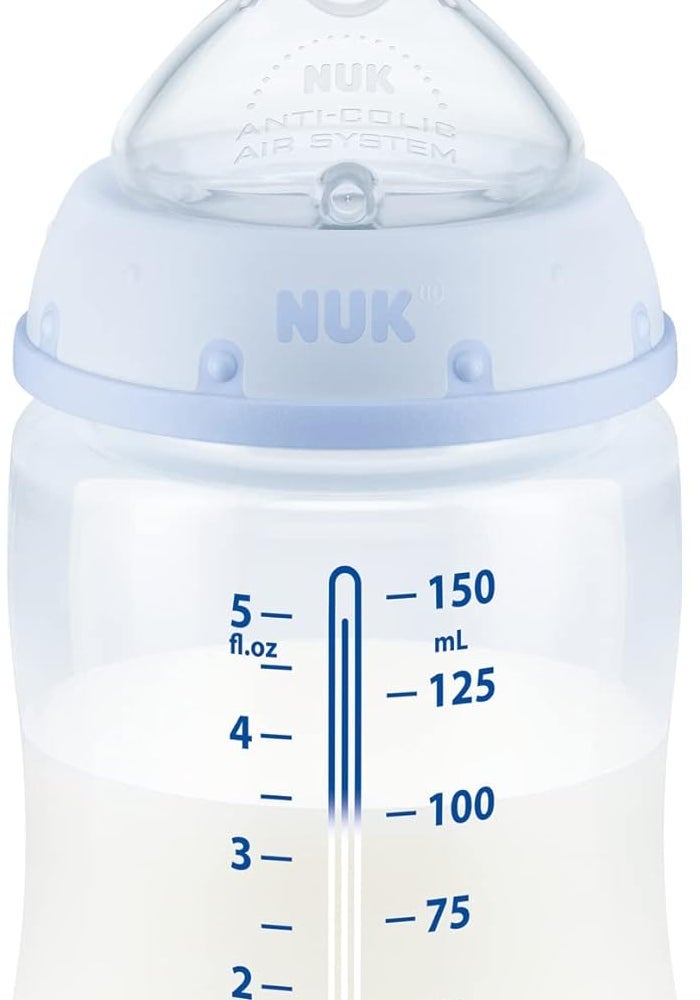 NUK Smooth Flow Anti Colic Baby Bottle, 5 oz, 4 Pack, Pink Bunnies - Image 2