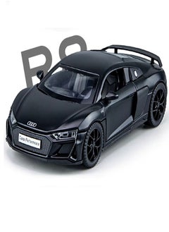 die cast 1:32 Compatible for Audi R8 Coupe Model Car Toy, Zinc Alloy Pull Back Toy car with Sound and Light for Kids & Adults (Black)  - Image 1