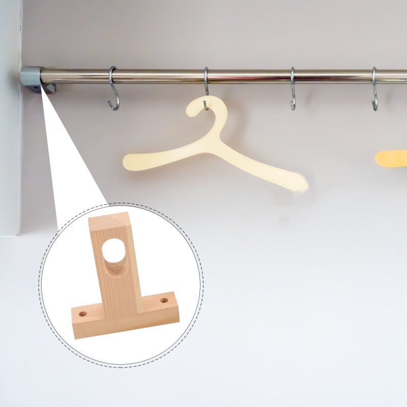 Ceiling Mount Closet Pole Bracket Closet Rod Holder Wood Closet Pole Holder - Image 5
