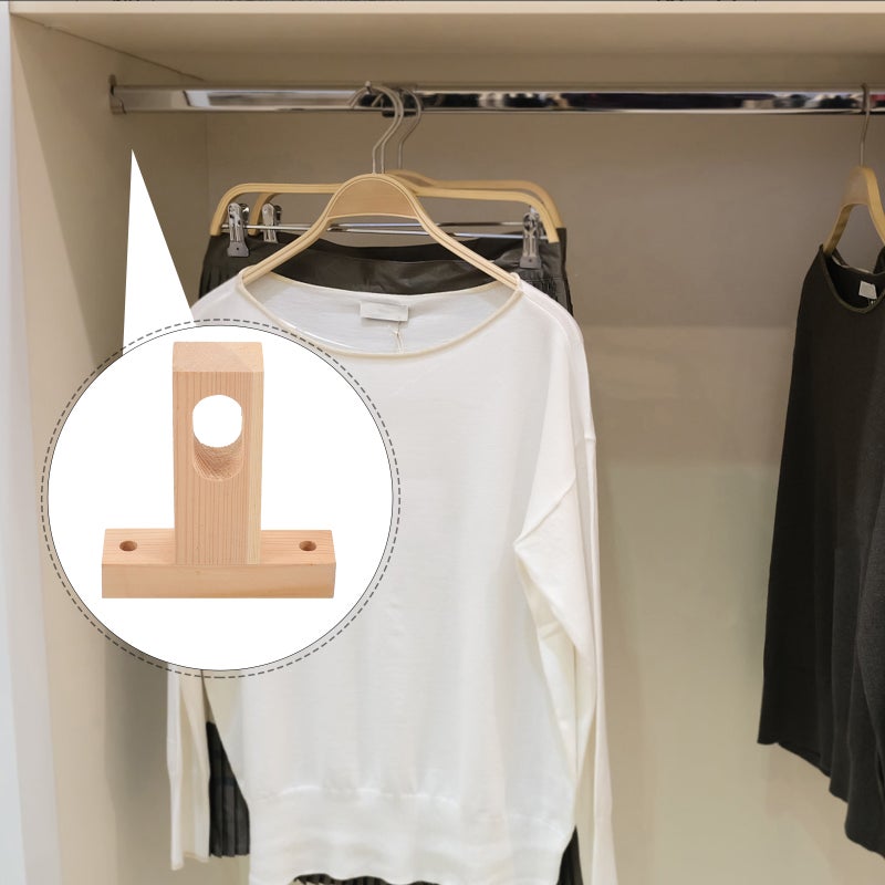 Ceiling Mount Closet Pole Bracket Closet Rod Holder Wood Closet Pole Holder - Image 3