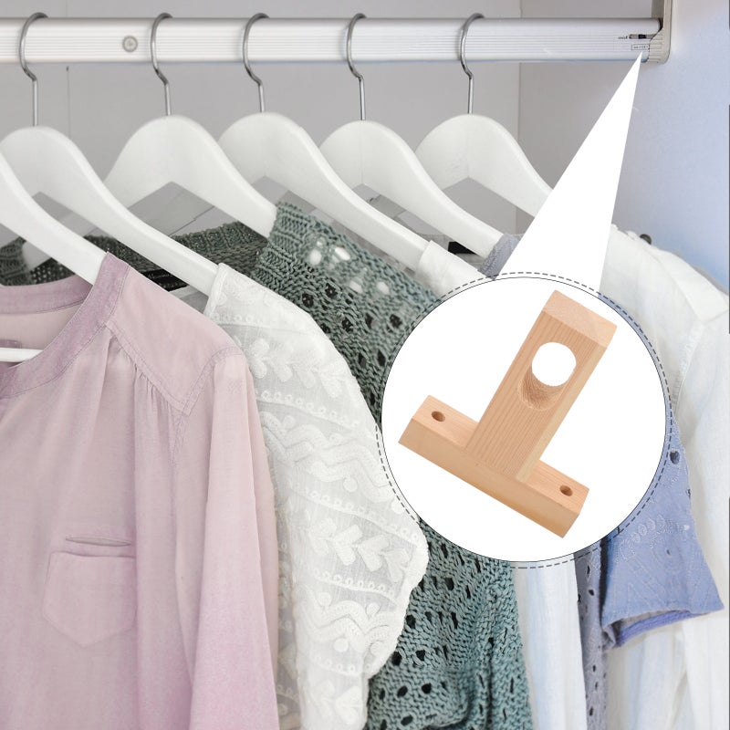 Ceiling Mount Closet Pole Bracket Closet Rod Holder Wood Closet Pole Holder - Image 4