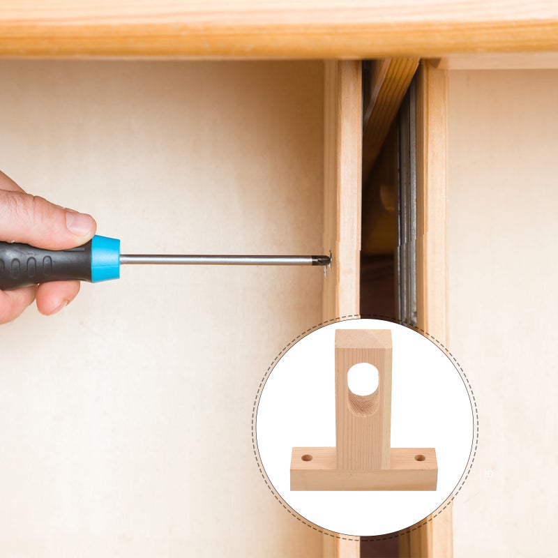 Ceiling Mount Closet Pole Bracket Closet Rod Holder Wood Closet Pole Holder - Image 2