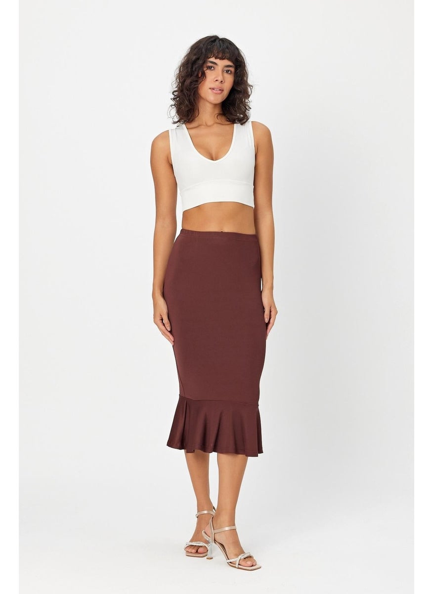 Alexander Gardi - Women's Elastic Waist Skirt with Ruffle Detail - Image 1
