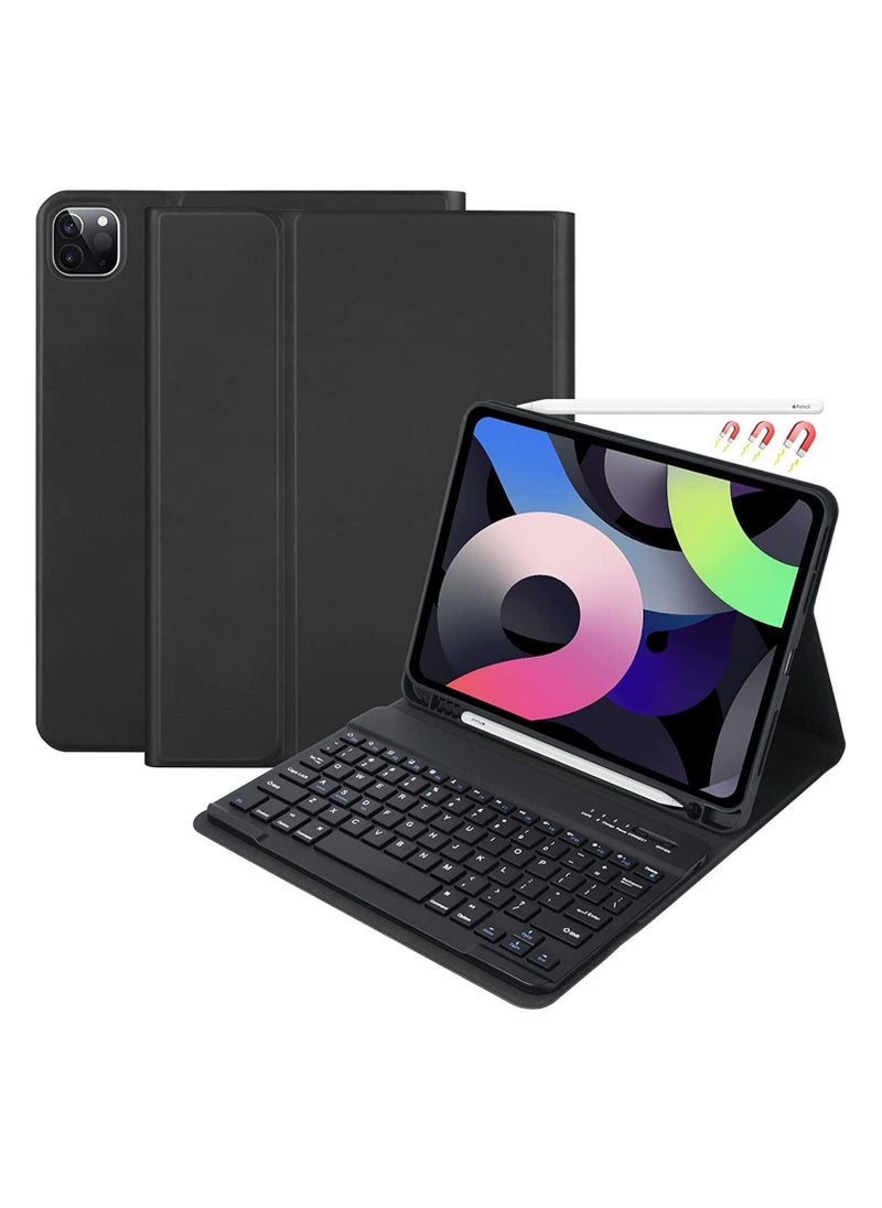 Generic Balck iPad Pro 11 2022/2021/2020 Keyboard Case iPad Pro 11 5th/4th/3rd/2nd Generation Case And Keyboard and Pencil Holder Magnetically Detachable Wireless Bluetooth Keyboard 