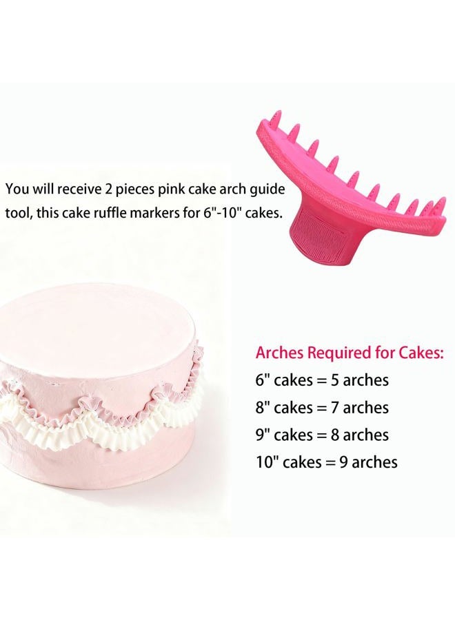 SPANSEE 2 PCS Cake Arch Guide Tool, Cake Piping Guide Tool, Ruffle Guide Stencil, Cake Decorating Tools, Cake Ruffle Marker for 6"-10" Cakes - Image 3