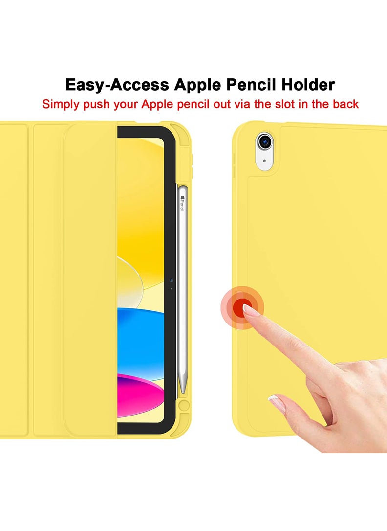 Theodor - Case for iPad Air M3 2025/ M2 2024 11-Inch , iPad Air 5/4 (2022/2020 5th/4th Gen 10.9-Inch) with Pencil Holder, Slim Tablet Cover with Soft TPU Back, Auto Wake/Sleep Yellow - Image 1