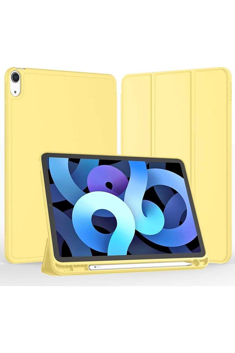 Theodor Case for iPad Air M3 2025/ M2 2024 11-Inch , iPad Air 5/4 (2022/2020 5th/4th Gen 10.9-Inch) with Pencil Holder, Slim Tablet Cover with Soft TPU Back, Auto Wake/Sleep Yellow  - Image 1