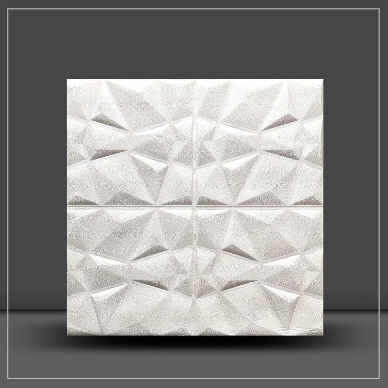 3D Diamond Cut Wall Panel Waterproof PE Foam DIY Wallpaper for Wall Decor Living Room, 70 X 70 Cm (5.3 Square Feet, Pack of 30)