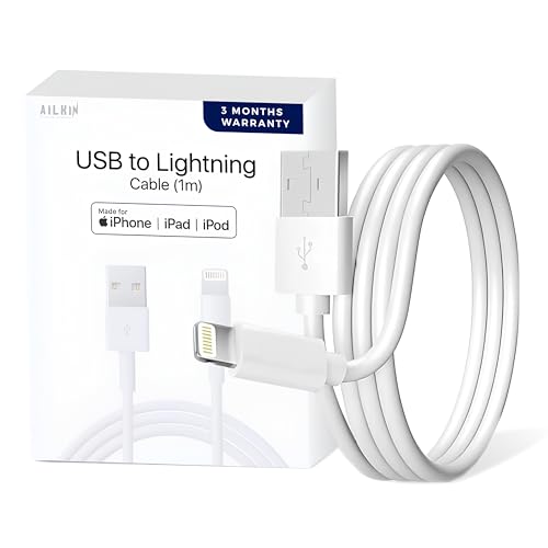 AILKIN Cable Apple MFi Certified iPhone Charger Cable, Apple Lightning to USB Cable Cord, 2.4A Fast Charging, Apple Phone Long Chargers for iPhone 14/13/12/11/ X/XS/XR/8/7/6/SE Plus Pro Max Mini - Image 1