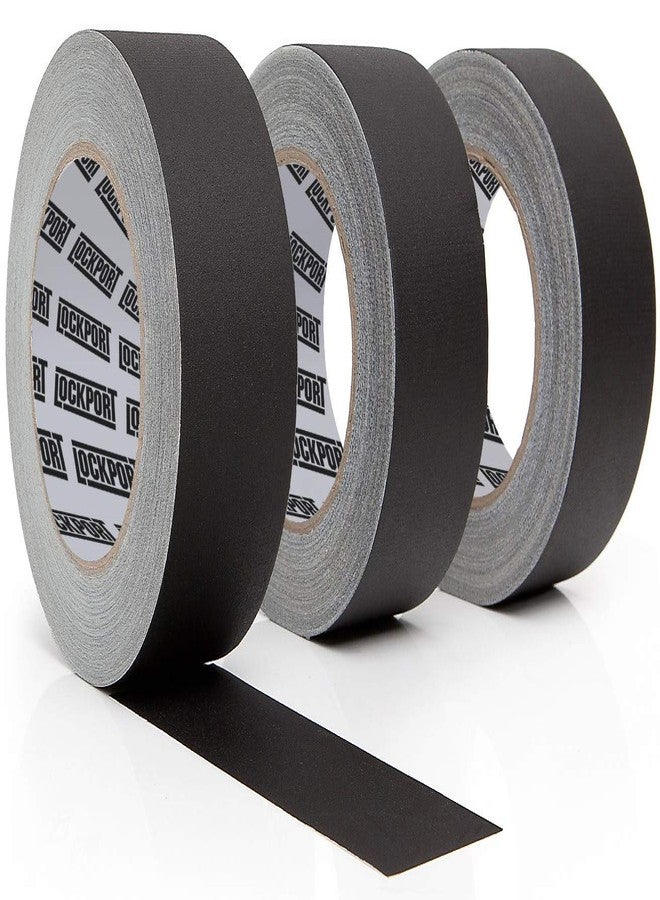 Lockport Black Gaffers Tape 2 inch x 30 Yards - 3 Pack Pro Black Gaff Tape - No Residue, Water Resistant, Non-Reflective, Easy Tear - Photography, Filming, Stage, Production - Back to School Supplies - Image 1