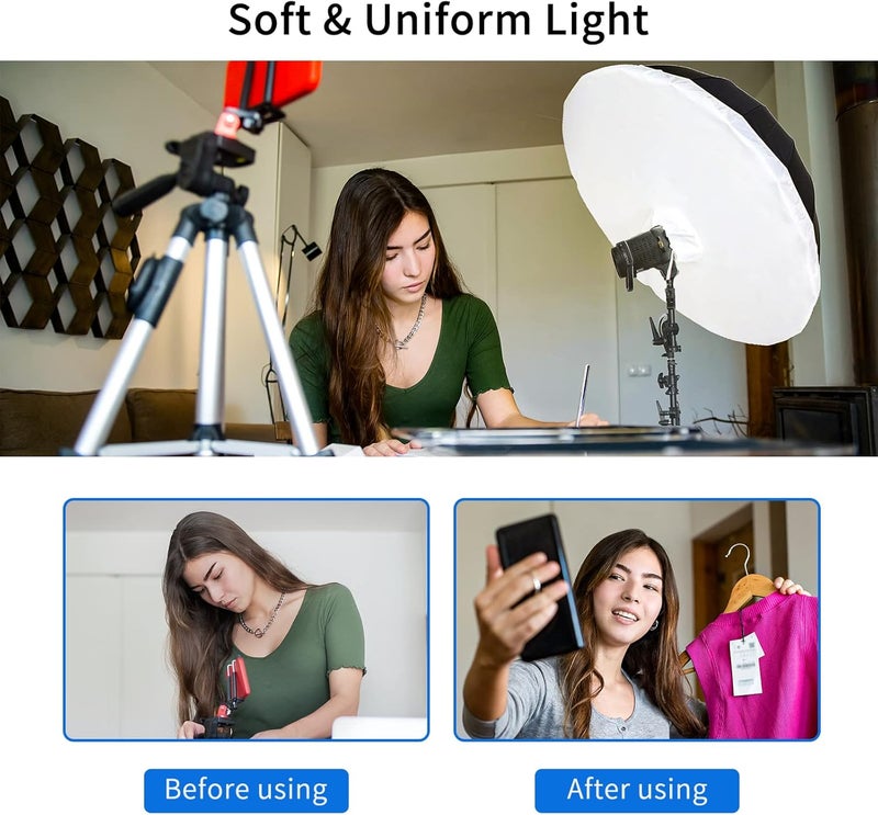 Selens 41 Inch Soft Cloth Umbrella Diffuser Compatible with 41" Photo Umbrella for Photo Studio Flash Speed Light - Image 5