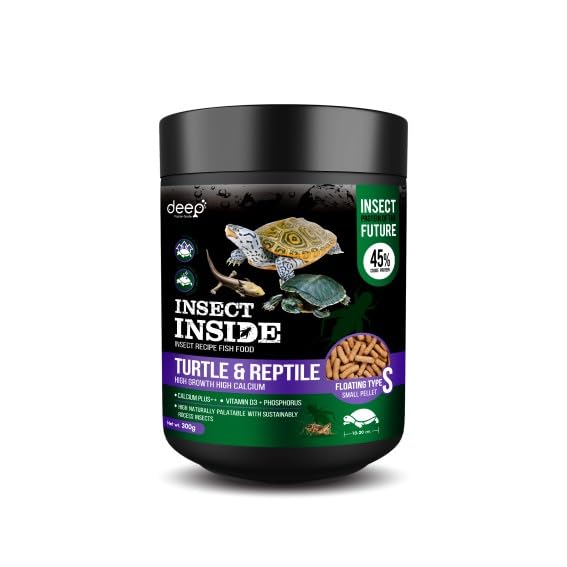 Deep Insect Inside (Cricket) with Calcium Plus++, Vitamin D3 Super Premium Food for Turtle & Reptile High Growth Small Pellet 300gm - Image 1