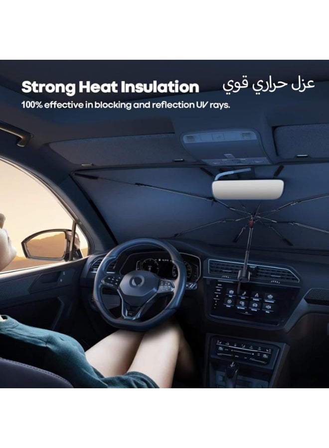Foldable Car Windshield Sunshade Umbrella 55×31 Inch – UV Protection Heat Insulation Sun Shade for Front Window, Automotive Sunshade for Sedan SUV Truck - Image 5