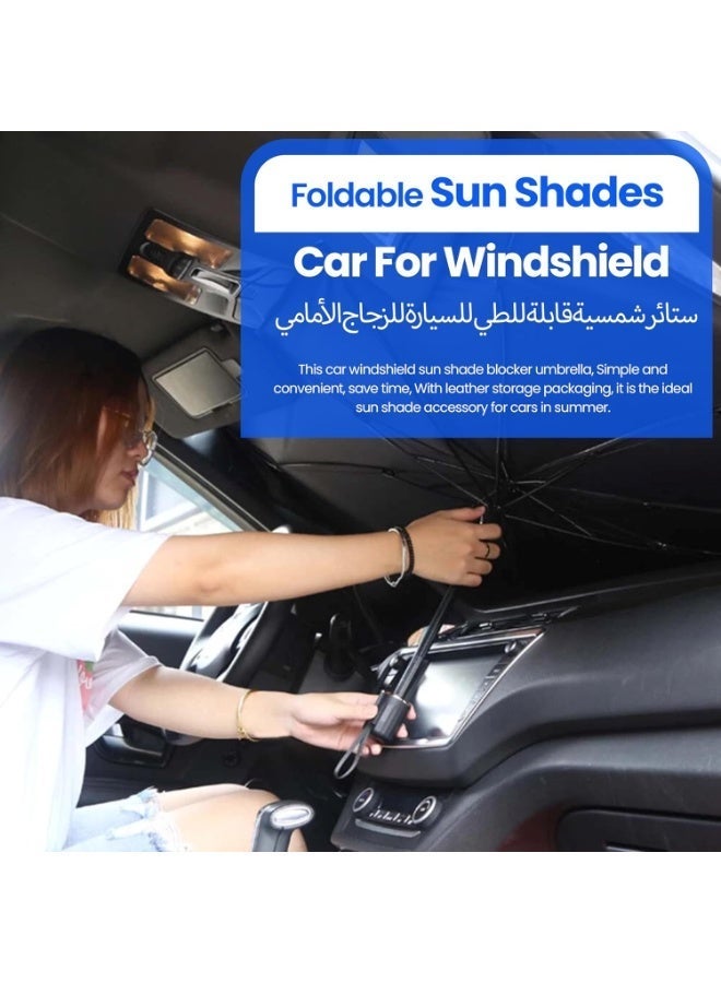 Foldable Car Windshield Sunshade Umbrella 55×31 Inch – UV Protection Heat Insulation Sun Shade for Front Window, Automotive Sunshade for Sedan SUV Truck - Image 3