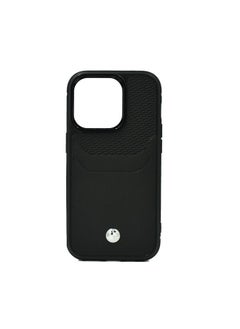 BMW Signature Collection Genuine Leather Cases With Cardslot Embossed Pattern For Iphone 14 Pro Black  - Image 1