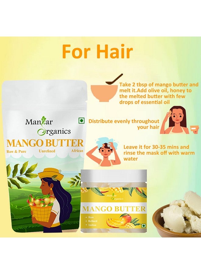ManHar Organics ManHar Organic Mango Butter 1KG - Raw, Unrefined & African Body Butter | For Moisturization & Nourishment of Body and Skin | Lip Balm - Image 4