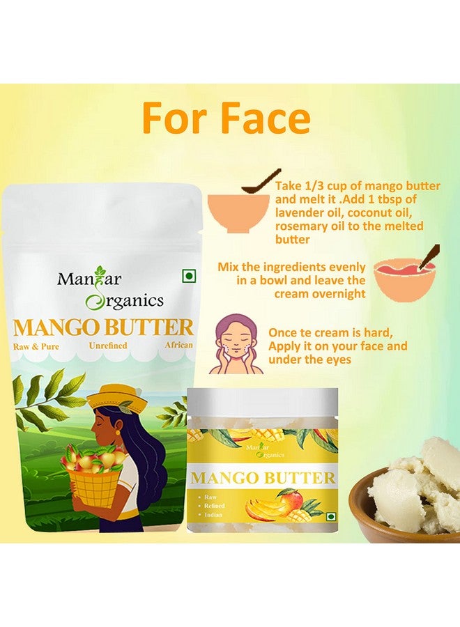 ManHar Organics ManHar Organic Mango Butter 1KG - Raw, Unrefined & African Body Butter | For Moisturization & Nourishment of Body and Skin | Lip Balm - Image 3