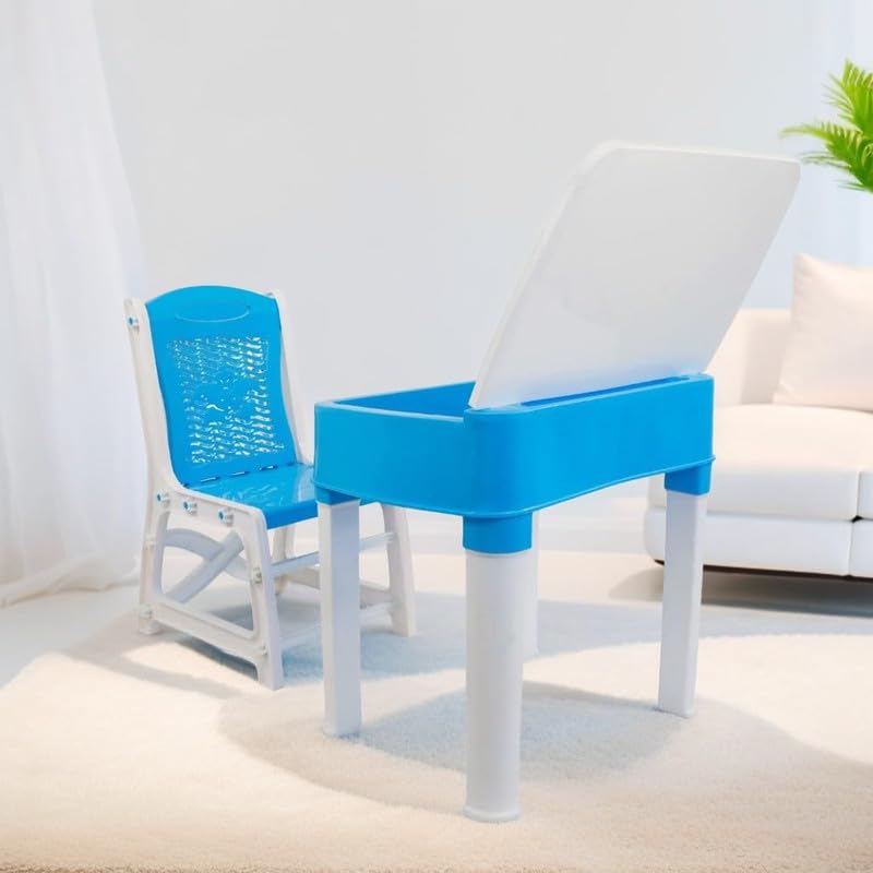 DS ENTERPRISE Kids Study Table Functional Desk Chair Set Children Study Table Chair Set with Storage Box Space for Pencils Stationery Study Table for Reading Writing Learning Boys Girls 315yrs Blue White - Image 5