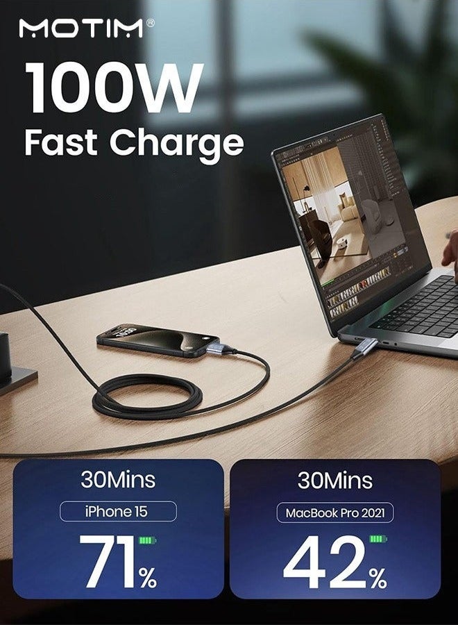 Motim USB C to USB C Cable 2M, 100W PD Fast Charging Cable, USB-C Cord Phone Charger Compatible With iPhone 16 15 Series MacBook Pro iPad Pro Samsung Galaxy S24 S23 Ultra Z Fold OPPO Honor OnePlus Huawei  - Image 2