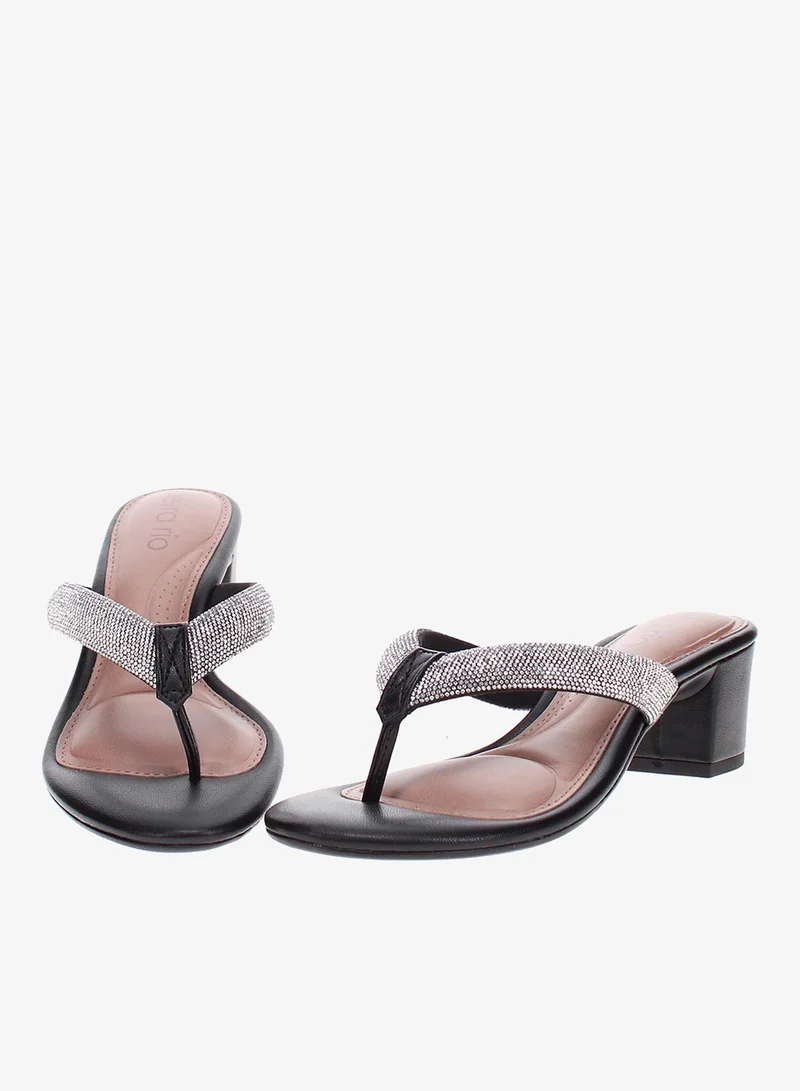 Beira Rio Black Beira Rio Women’s Low Heel Wedge Sandals – Comfortable Daily Wear with Stylish Support for Women | Best Price UAE