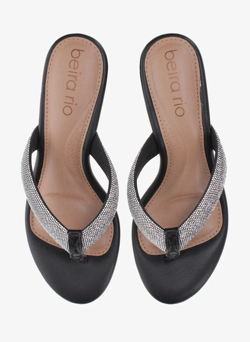 Beira Rio Black Beira Rio Women’s Low Heel Wedge Sandals – Comfortable Daily Wear with Stylish Support for Women | Best Price UAE
