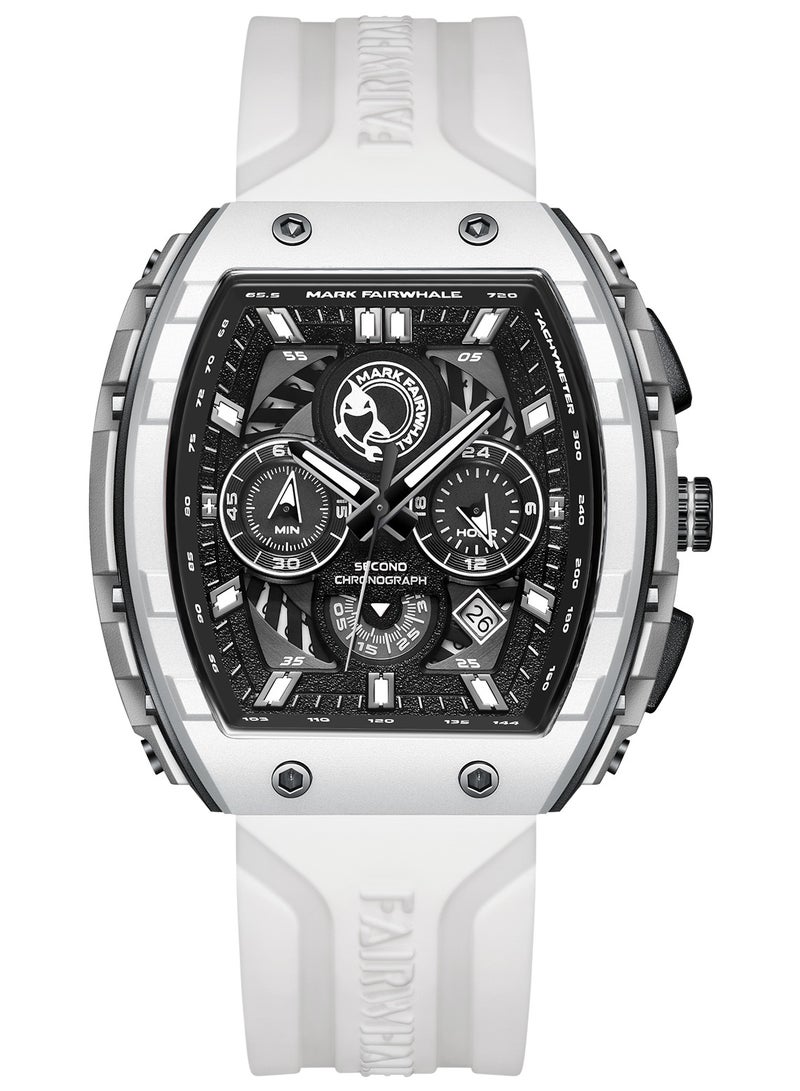 Mark Fairwhale Watches for Men Watch Quartz Luxury Water Resistant Resin Strap Watch 5670WTBK - Image 1