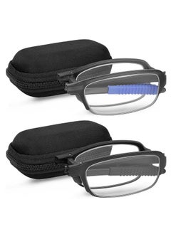 Success Eyewear Reading Glasses 2 Pair Fashion Folding Readers With Cases Unisex Glasses For Reading For Men And Women +1.5  - Image 1