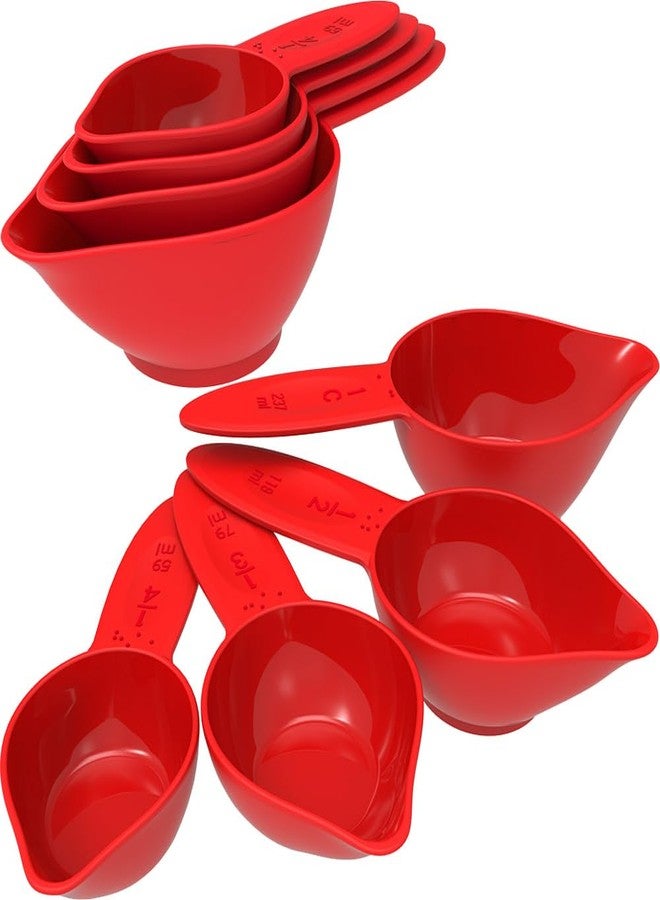 MAUJOY Braille Kitchen Measuring Cups (4-Piece) - Dual-Use for Braille Users & Sighted Individuals | Perfect for Baking, Cooking, Home & Science + Pet Food Measuring - Image 1