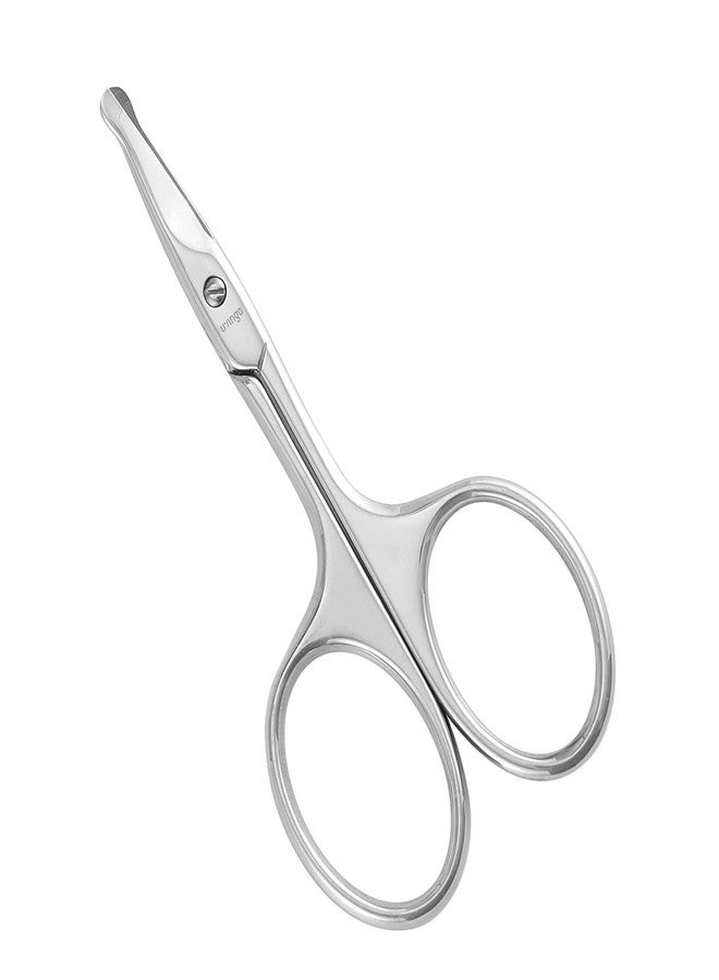 LIVINGO 3.75" Rounded Curved Nose Hair Scissors, Premium Stainless Steel Safety Small Blades Use for Manicure Cuticle Trimming Facial Hair, Eyebrow, Dry Skin - Image 1