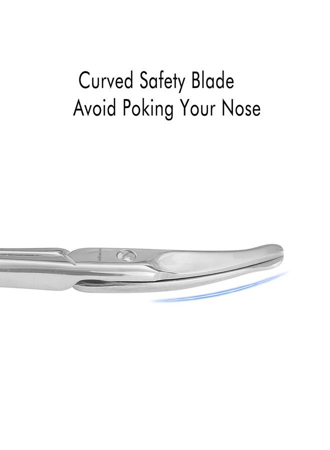 LIVINGO 3.75" Rounded Curved Nose Hair Scissors, Premium Stainless Steel Safety Small Blades Use for Manicure Cuticle Trimming Facial Hair, Eyebrow, Dry Skin - Image 4