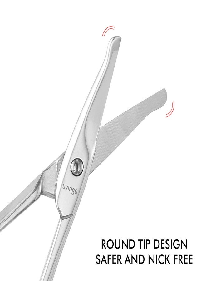LIVINGO 3.75" Rounded Curved Nose Hair Scissors, Premium Stainless Steel Safety Small Blades Use for Manicure Cuticle Trimming Facial Hair, Eyebrow, Dry Skin - Image 3