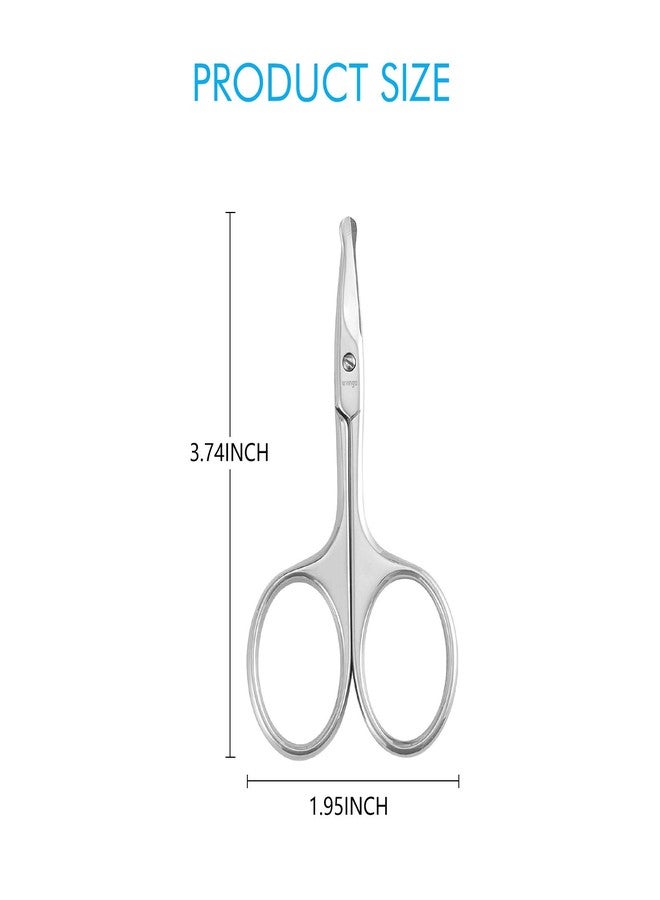 LIVINGO 3.75" Rounded Curved Nose Hair Scissors, Premium Stainless Steel Safety Small Blades Use for Manicure Cuticle Trimming Facial Hair, Eyebrow, Dry Skin - Image 2