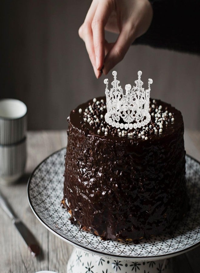 أموسفون Amosfun قطعتين من غطاء كعكة تاج لؤلؤي صغير مرصع بأحجار الراين تاج الأميرة غطاء كب كيك باقة زهور تاج DIY لوازم حفلات الزفاف وأعياد الميلاد 3.14 × 3.14 × 2.16 بوصة - Image 5