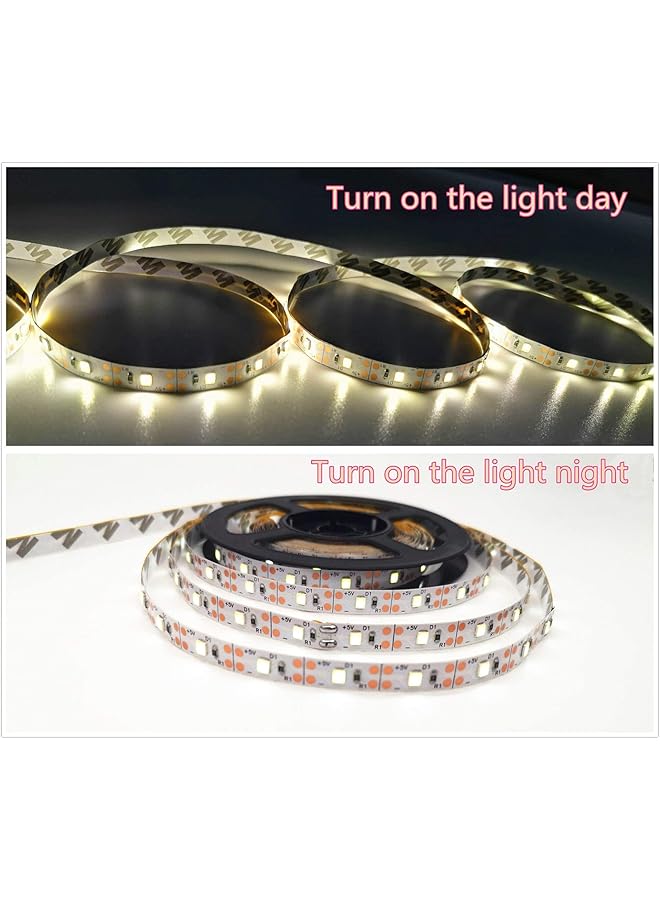 erorex Led Strip Lights Battery Powered 5 Meters Battery Led Light With Led Light Battery Powered Flexible Ribbon Light Cool Warming 5M 16.4Ft Warm Light - Image 4