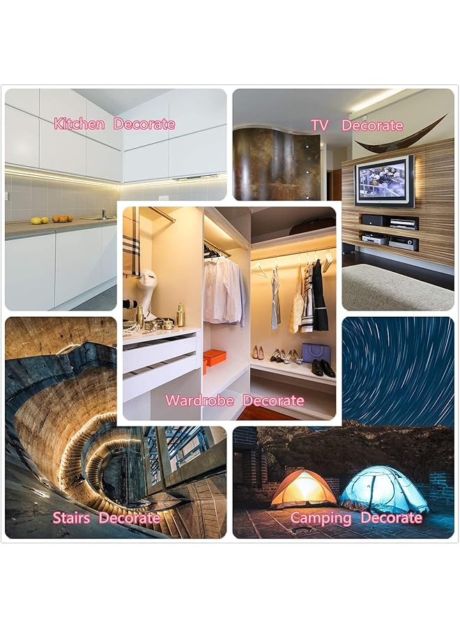 erorex Led Strip Lights Battery Powered 5 Meters Battery Led Light With Led Light Battery Powered Flexible Ribbon Light Cool Warming 5M 16.4Ft Warm Light - Image 5