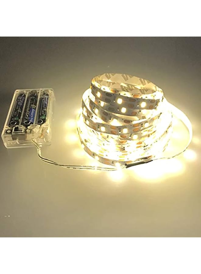 erorex Led Strip Lights Battery Powered 5 Meters Battery Led Light With Led Light Battery Powered Flexible Ribbon Light Cool Warming 5M 16.4Ft Warm Light - Image 1