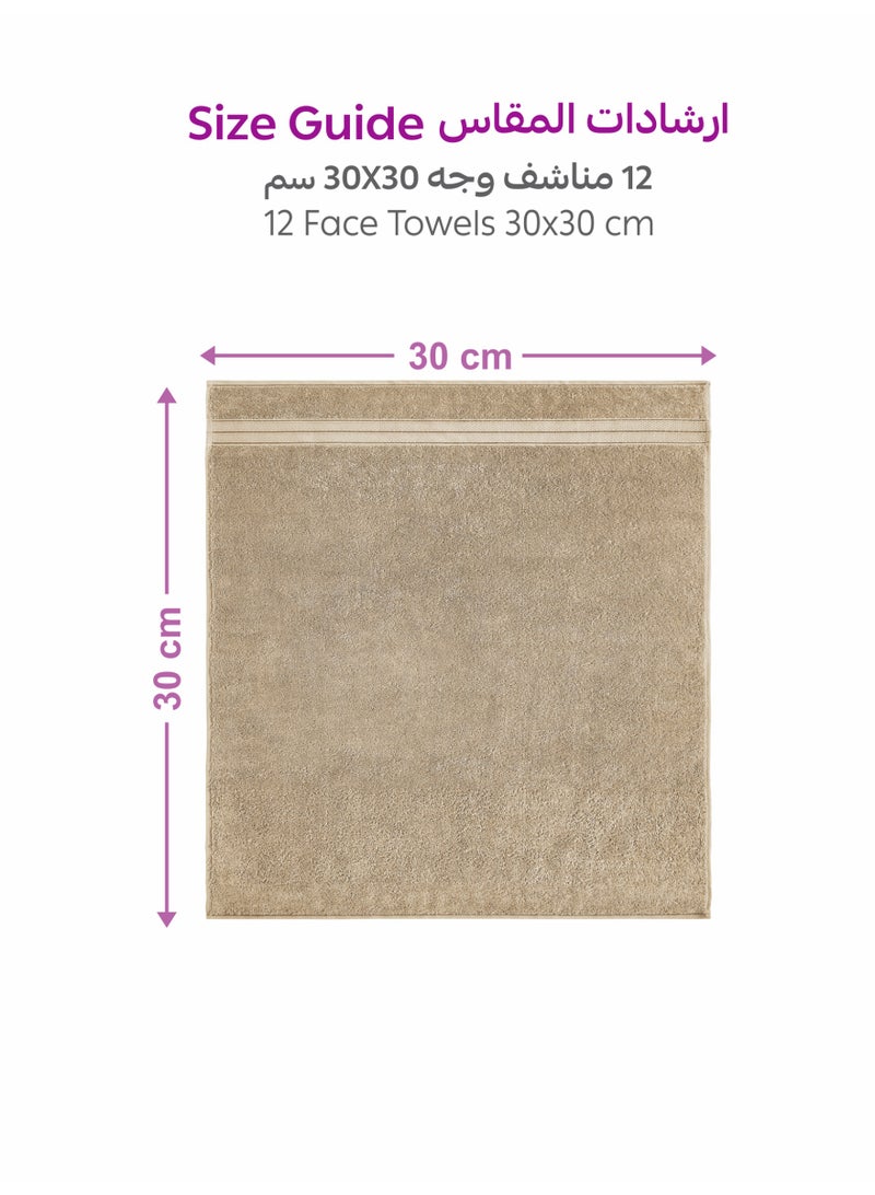 دوناتيلا مجموعة مناشف وجه من  قطعة،  سم، قطن مشطوب %  ، سميكة وناعمة فائقة الامتصاص وسريعة الجفاف، مثالية للمنتجع الصحي والصالة الرياضية والفندق والاستخدام اليومي - Image 3