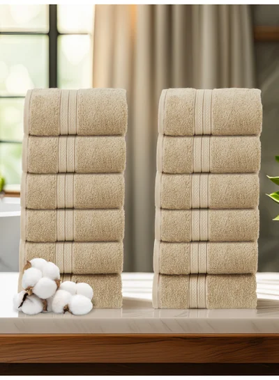 Donetella 12-Piece Face Towel Set, 30x30 cm | 600 GSM 100% Combed Cotton | Soft, Plush & Ultra-Absorbent | Ideal for Facial Care, Baby Care & Daily Use