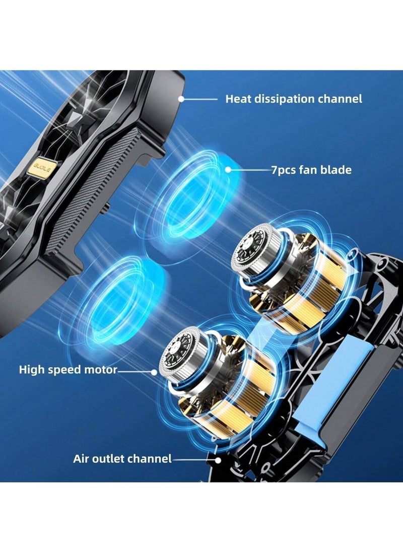 Rechargeable FS01 Air Cooling Mobile Phone Cooler with Dual Fan | Long-Lasting Radiator with 2 Gear Adjustment & Colorful LED Lights  - Image 3