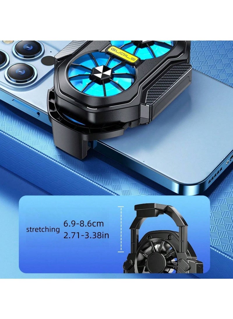 Rechargeable FS01 Air Cooling Mobile Phone Cooler with Dual Fan | Long-Lasting Radiator with 2 Gear Adjustment & Colorful LED Lights  - Image 5