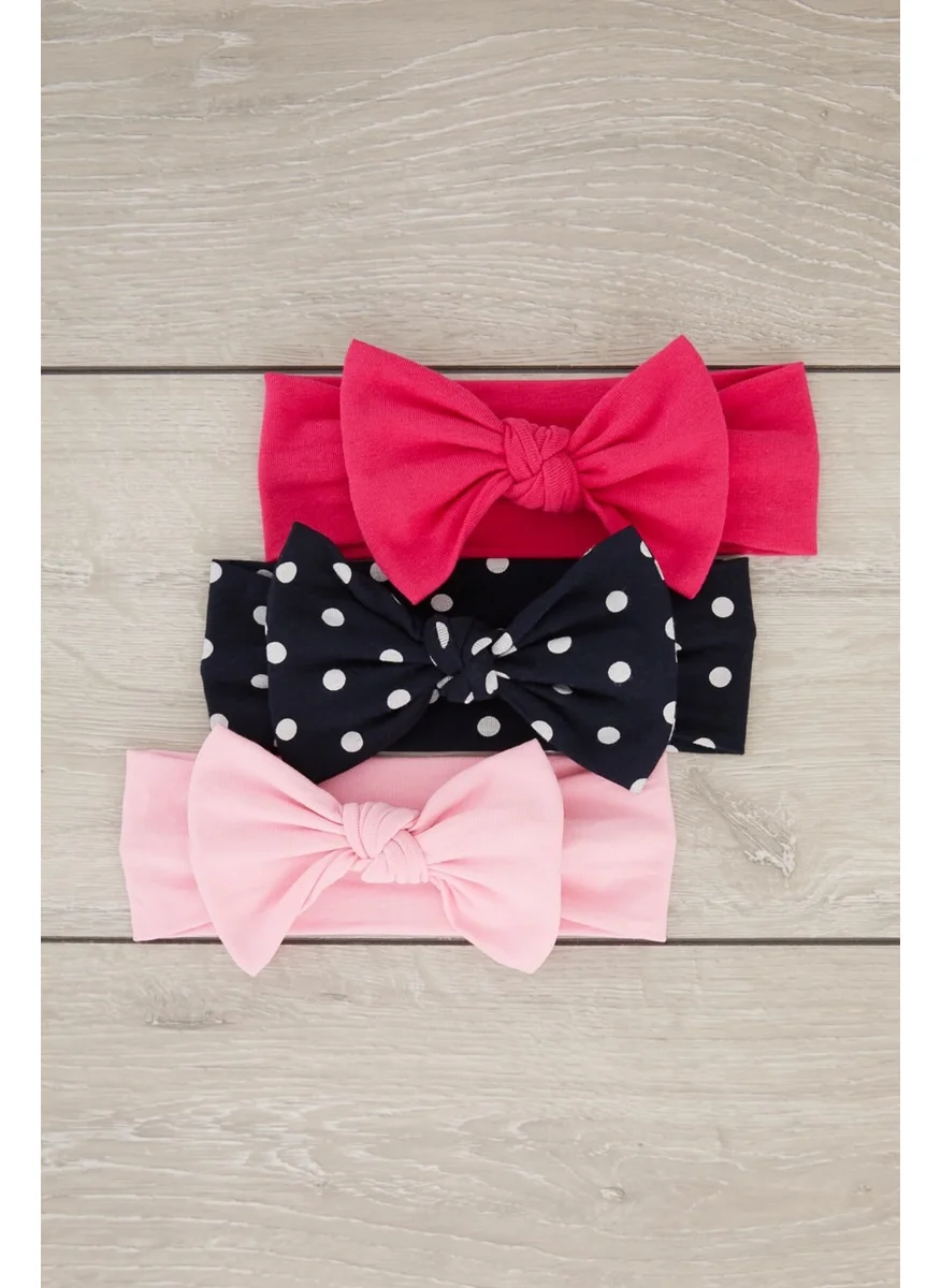 بيبيجيز Handmade Soft Bow Tie Natural 100% Cotton Combed Cotton 3-Piece Baby Kids Girls Bandana Set