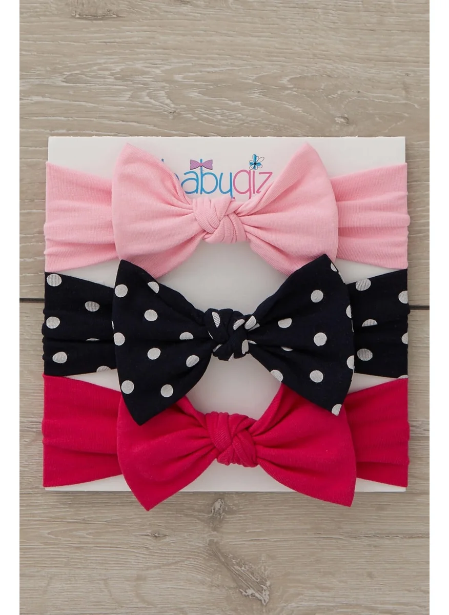 بيبيجيز Handmade Soft Bow Tie Natural 100% Cotton Combed Cotton 3-Piece Baby Kids Girls Bandana Set