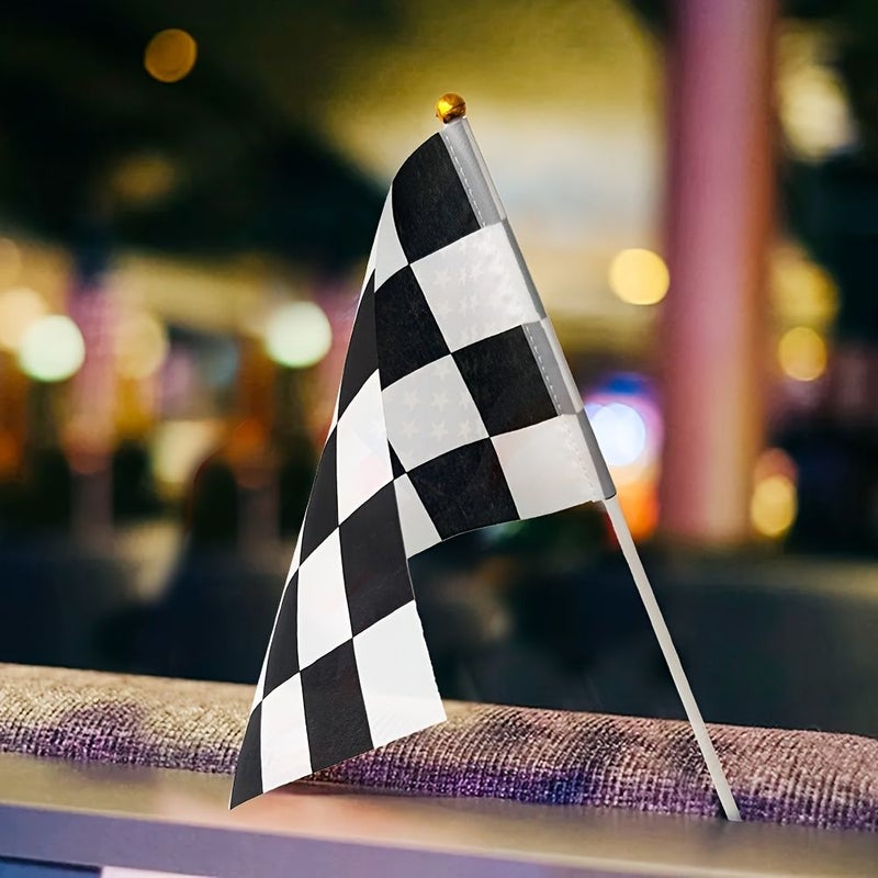 12 Pack Checkered Black White Racing Flags 5x8 Inch Hand Held Miniature - Image 4