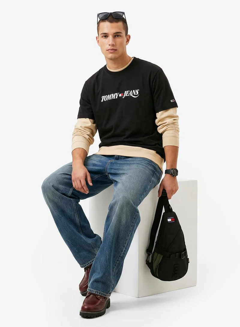 Tommy Jeans Logo Crew Neck Jersey T-Shirt