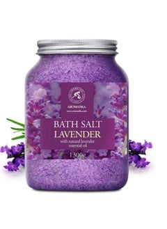 Aromatika Sea Salt Lavender with Natural Lavender Essential Oil 46 Oz - Lavender Bath Salts - Lavanda Salt 1300g - Best for Good Sleep - Stress Relief - Beauty - Relaxing - Bathing - Body Care  - Image 2