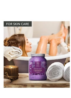 Aromatika Sea Salt Lavender with Natural Lavender Essential Oil 46 Oz - Lavender Bath Salts - Lavanda Salt 1300g - Best for Good Sleep - Stress Relief - Beauty - Relaxing - Bathing - Body Care  - Image 5