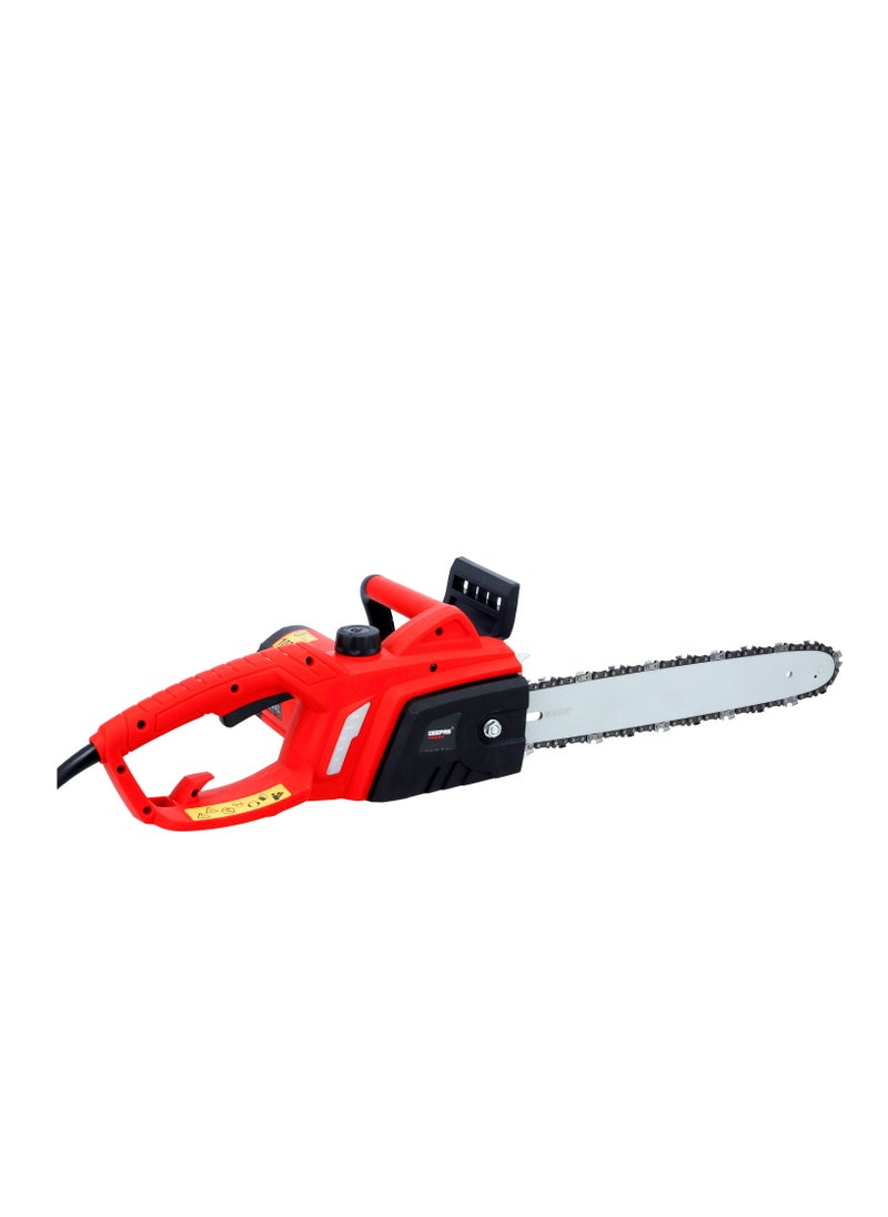 GEEPAS Electric Chainsaw Corded Chainsaw, 13m/s Max Chain Speed, Powerful Electric Saw with 350mm(14") Guide Bar, Effortless Cutting Of Wood, Trees & Branches  - Image 1