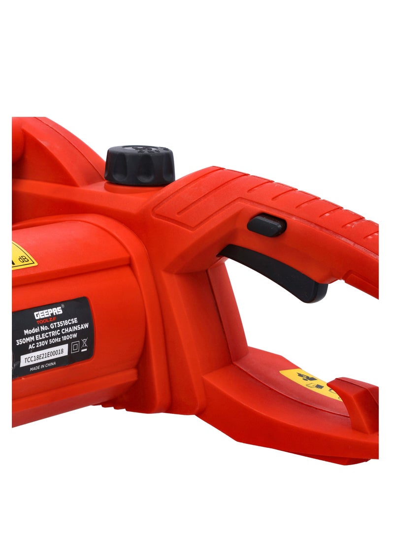GEEPAS Electric Chainsaw Corded Chainsaw, 13m/s Max Chain Speed, Powerful Electric Saw with 350mm(14") Guide Bar, Effortless Cutting Of Wood, Trees & Branches  - Image 5