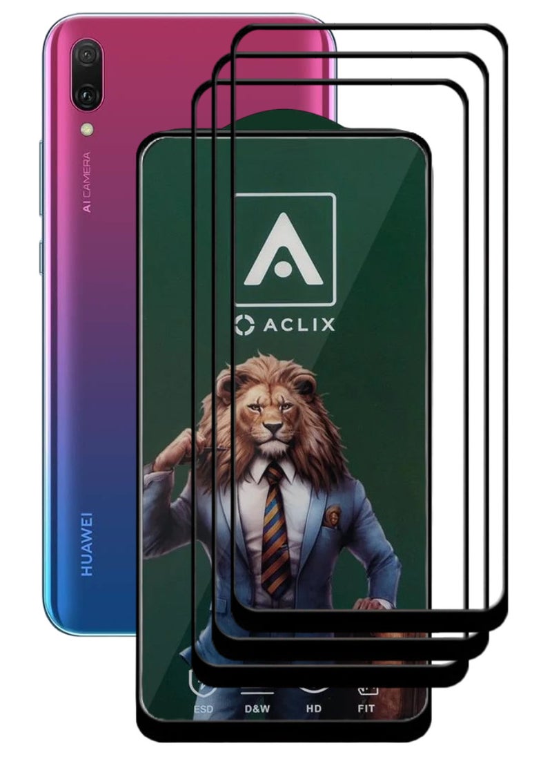 ACLIX 3 Pieces Antistatic ESD Dustproof Premium Quality High Definition Tempered Glass Screen Protector Designed For Huawei Y9 (2019) - Image 1