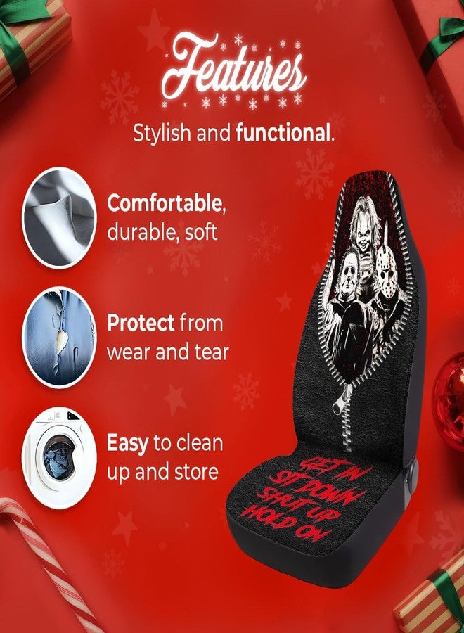GENANY Horror Movie Characters Universal Car Seat Covers for Trucks Sedans SUVs - 2 Pack, Durable Automotive Covers, Breathable Bucket Protective Accessories Interior, Car Decor - Image 5
